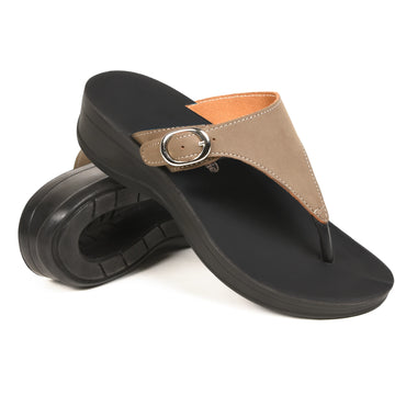 Aerothotic Women's Comfortable Arch Support Sandal, Shale, Khaki (L0817)