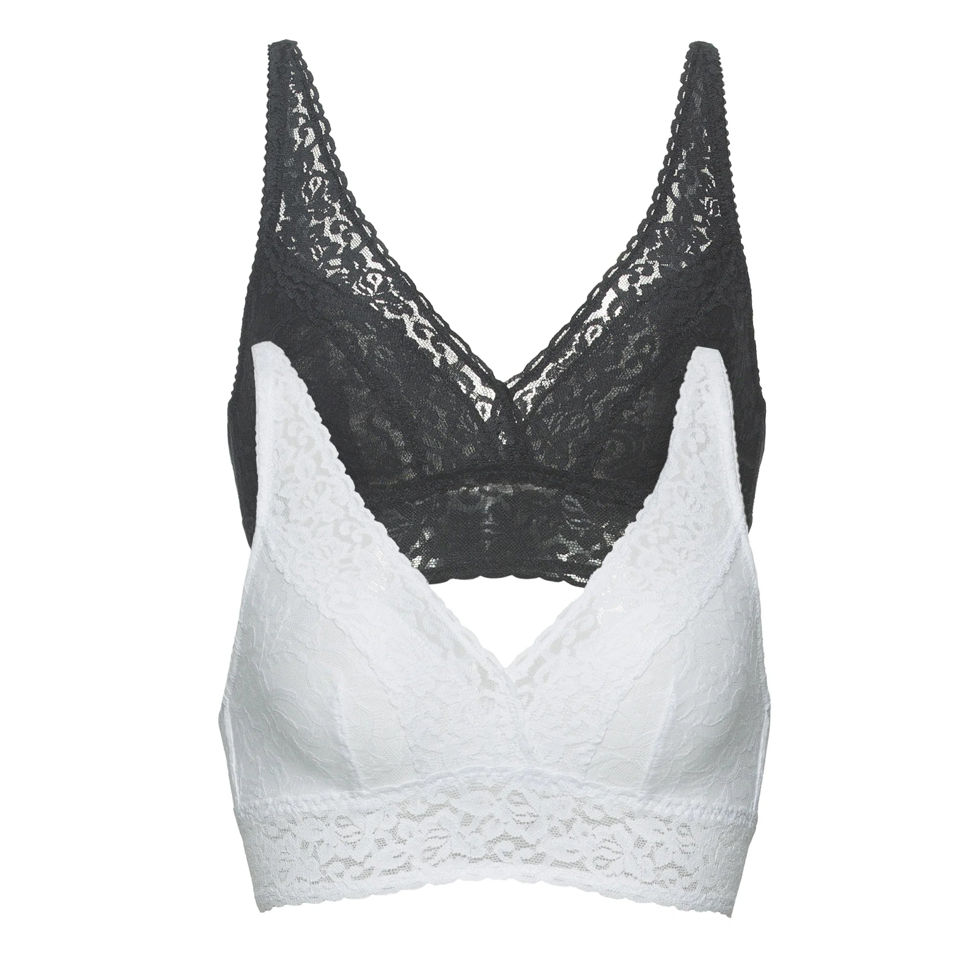 Felina Ladies Lace Bralette, Black/White (2-pack)