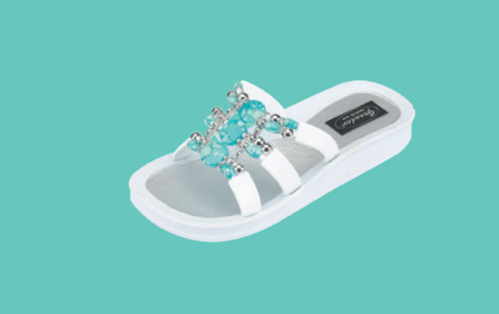 Grandco Sandals - Venice Women's Turquoise Beaded Slide Sandal, Turquoise