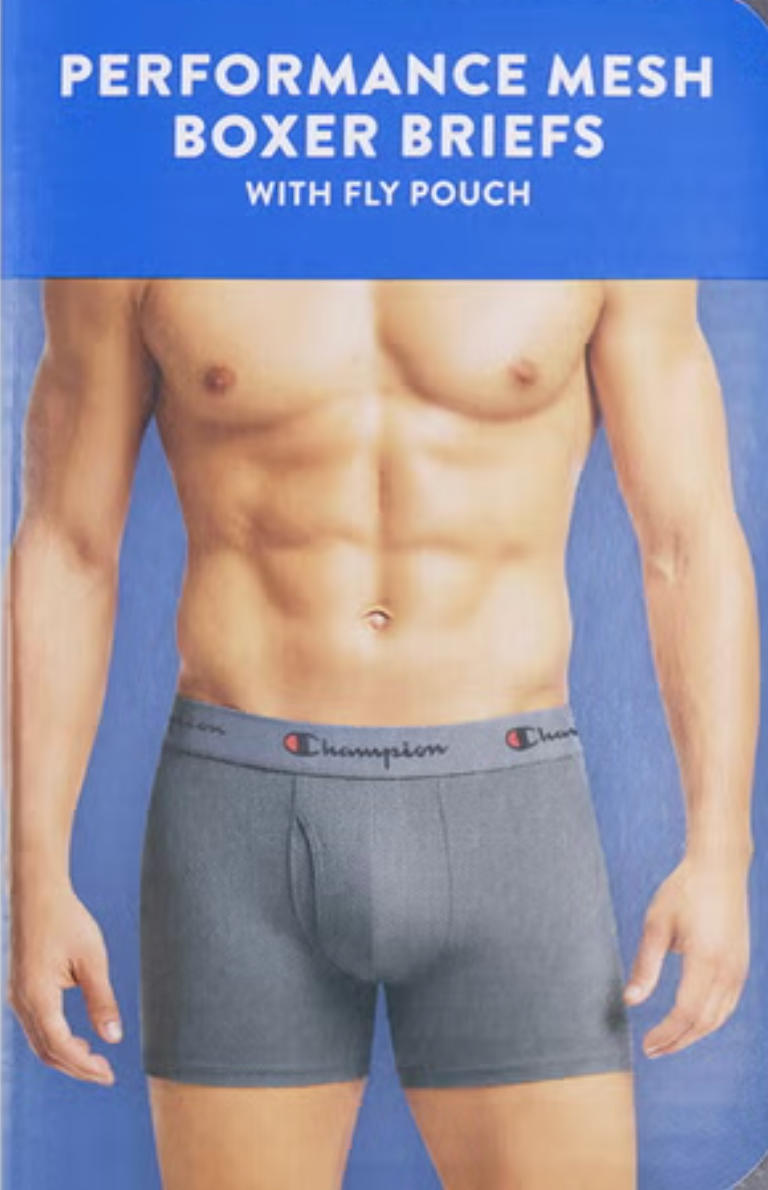 Champion Men's Performance Mesh Boxer Brief, (5-Pack)