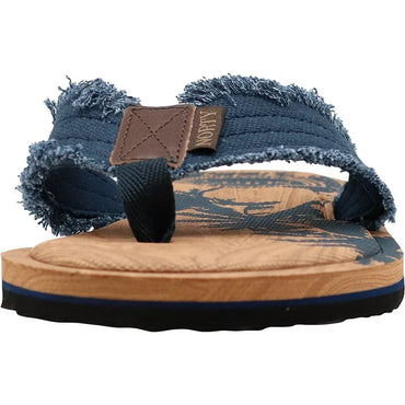 NORTY Mens Flip Flops Adult Male Beach Thong Sandals, Indigo Canvas (13117)