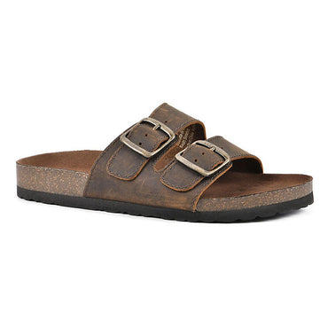 Mountain Sole Ladies Double Buckle Sandal, Brown