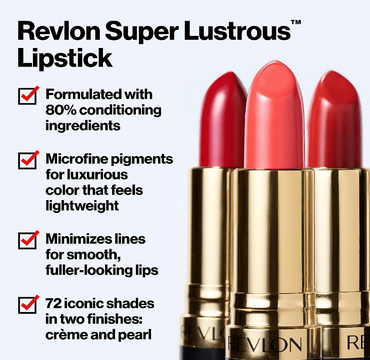 Revlon Super Lustrous Creme Lipstick, Creamy Formula, 745 Love Is On