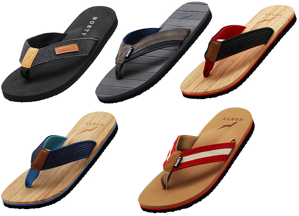 NORTY Men's Sandals, Outdoor & Indoor Flip Flop, Black (11062)