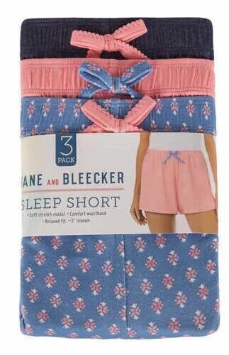 JANE & BLEECKER Ladies Sleep Short, GEO Blue (3 Pack)