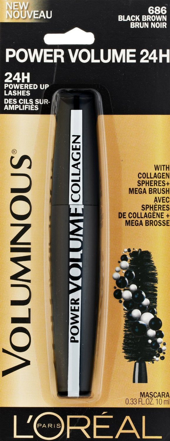 L'Oreal Voluminous Power Volume 24H Mascara, 686 Black Brown - oddros.shop
