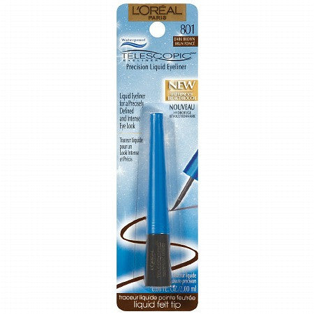 L'Oreal Telescopic Waterproof Liquid Precision Eyeliner, 801 Dark Brown - oddros.shop