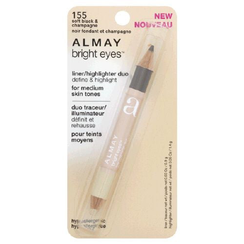 Almay Bright Eyes Liner/Highlighter Duo, Soft Black & Champagne 155 - oddros.shop