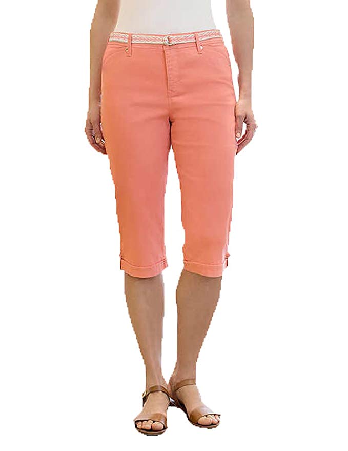 Gloria Vanderbilt Womens Lillian Belted Capris - oddros.shop