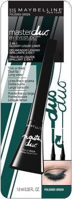 Maybelline New York Eye Studio Master Duo Glossy Liquid Liner, 515 Polished Green - oddros.shop