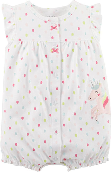 Carter's Dot Print Short Sleeve Creeper - Baby Girls NB-24M - oddros.shop