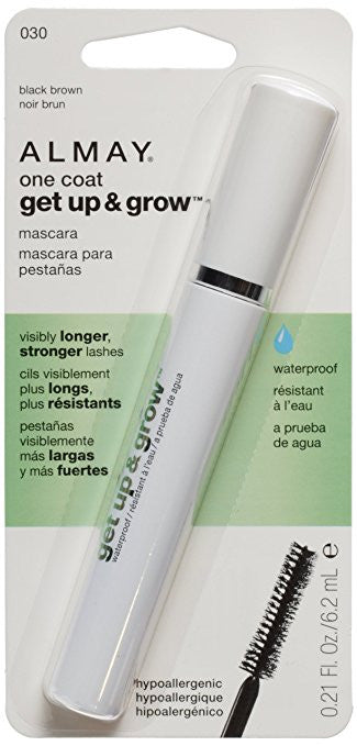 ALMAY One Coat Get Up & Grow Waterproof Mascara, Black Brown (030) - oddros.shop