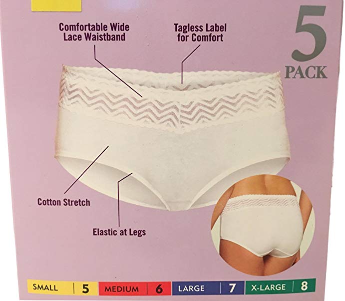 Gloria Vanderbilt Ladies' Hipster With Lace, Medium (5-Pack) - oddros.shop