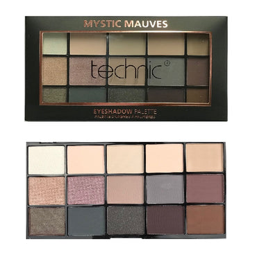 Technic Cosmetics 15 Colours Eyeshadow Palette, Mystic Mauves - oddros.shop