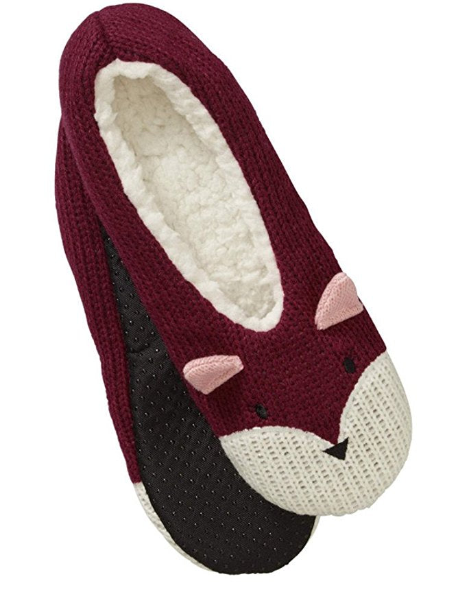 No Boundaries Women's Fox Knit Pull-On Slipper Socks - oddros.shop