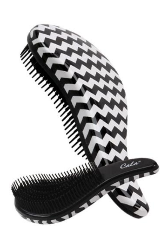 CALA TANGLE-FREE Hair Brush (Black / White Zigzag) - 66744 (pack of 1) - oddros.shop