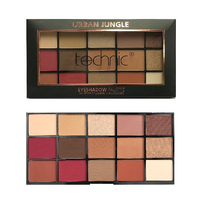 Technic Cosmetics 15 Colours Eyeshadow Palette, Urban Jungle - oddros.shop