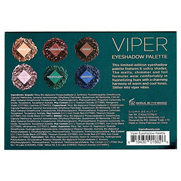 Sigma Beauty Viper Eyeshadow Palette - (6 Colors) - oddros.shop