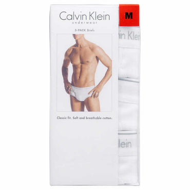 Calvin Klein Men's Classic Briefs, Medium - White (3 Pack) - oddros.shop