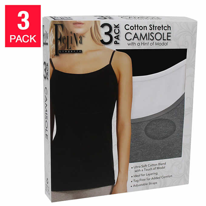 Felina Ladies’ Cotton Stretch (3-pack) Camisole - oddros.shop