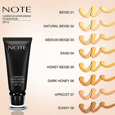 NOTE COSMETICS Luminous Moisturizing Foundation - SPF-15, 1.18 FL OZ (35 ml) - oddros.shop