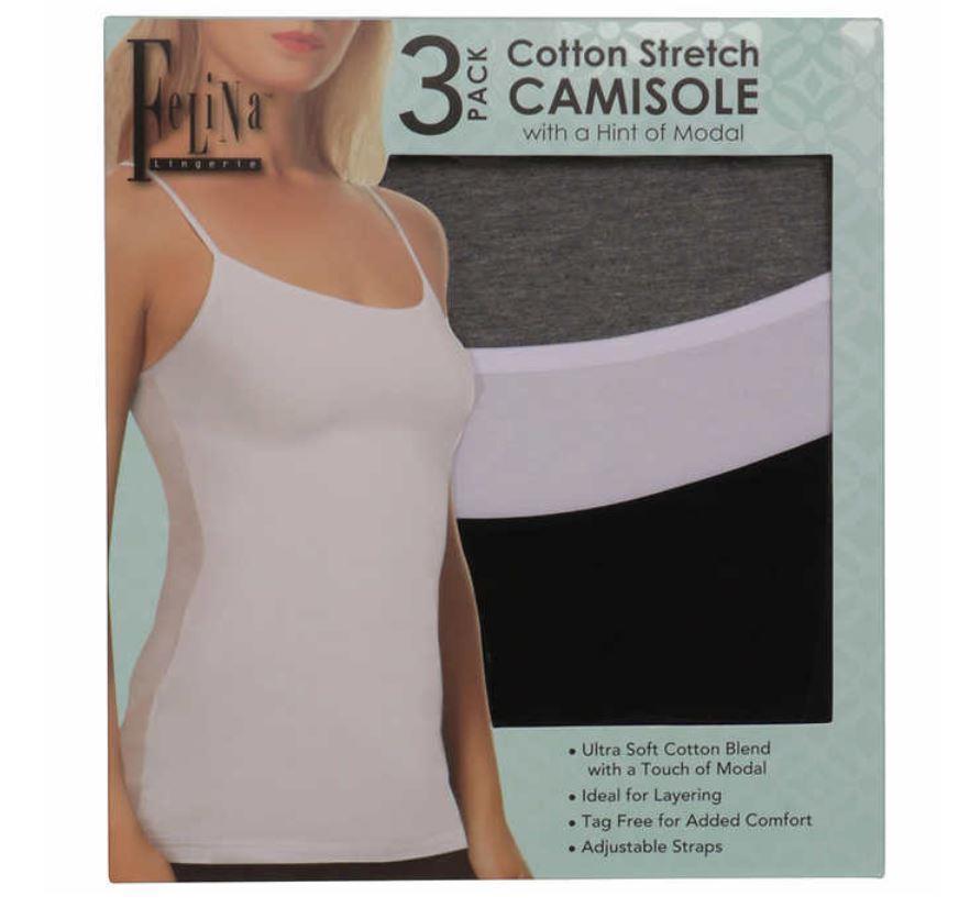 Felina Ladies’ Cotton Stretch (3-pack) Camisole - oddros.shop