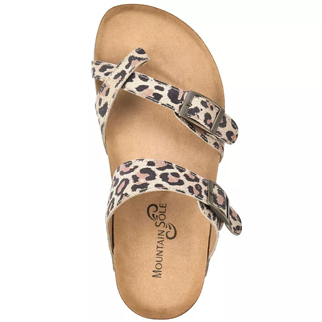 Mountain Sole Ladies Leather Sandal - Leopard