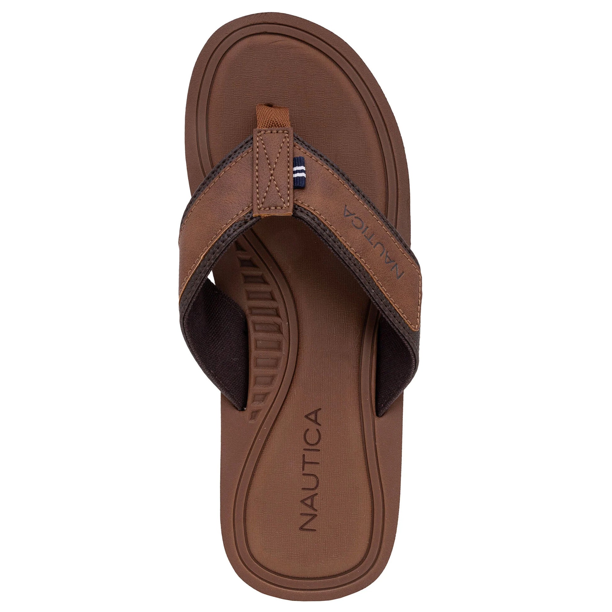 Nautica men's Logo Flip-Flop, Tan