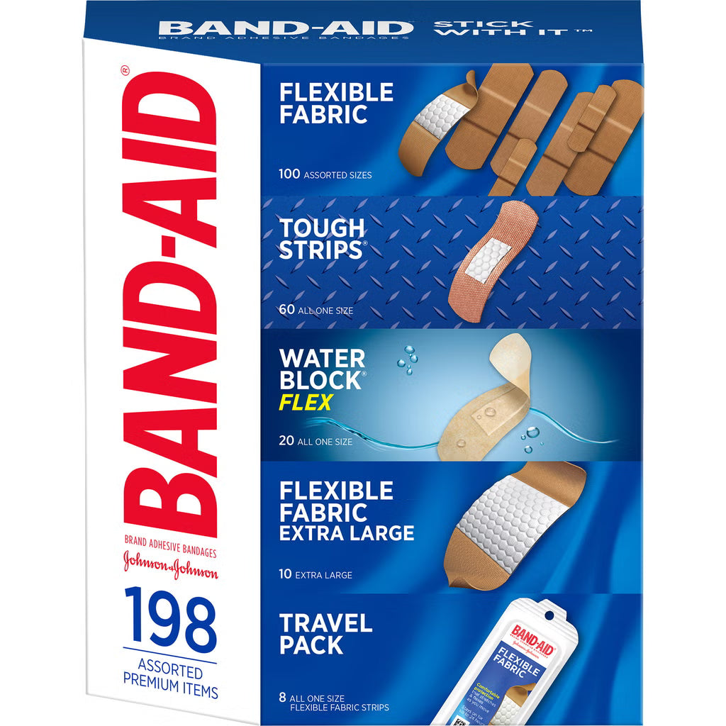 Band-Aid Adhesive Bandages, Assorted (198-Count)