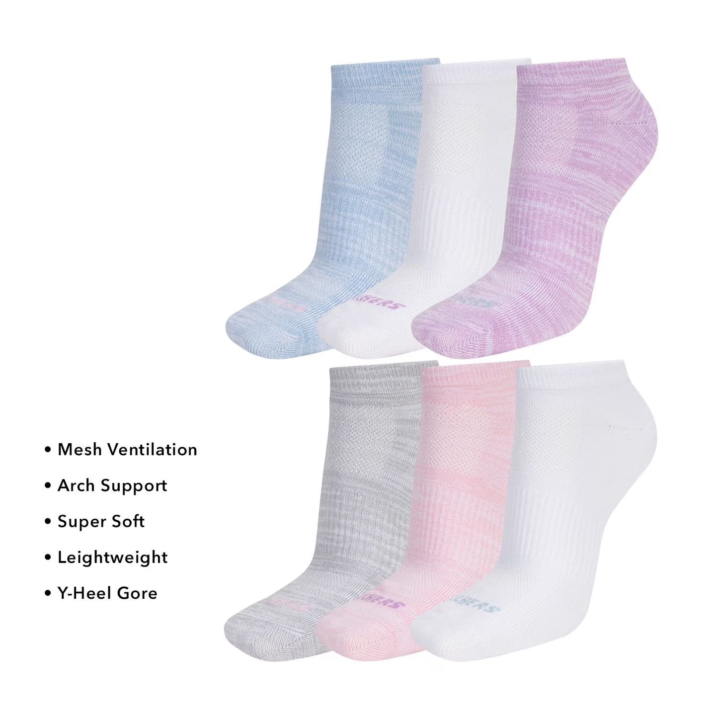 Skechers Women's Super Soft Low-Cut Sock - Assorted Colors (6-Pair)