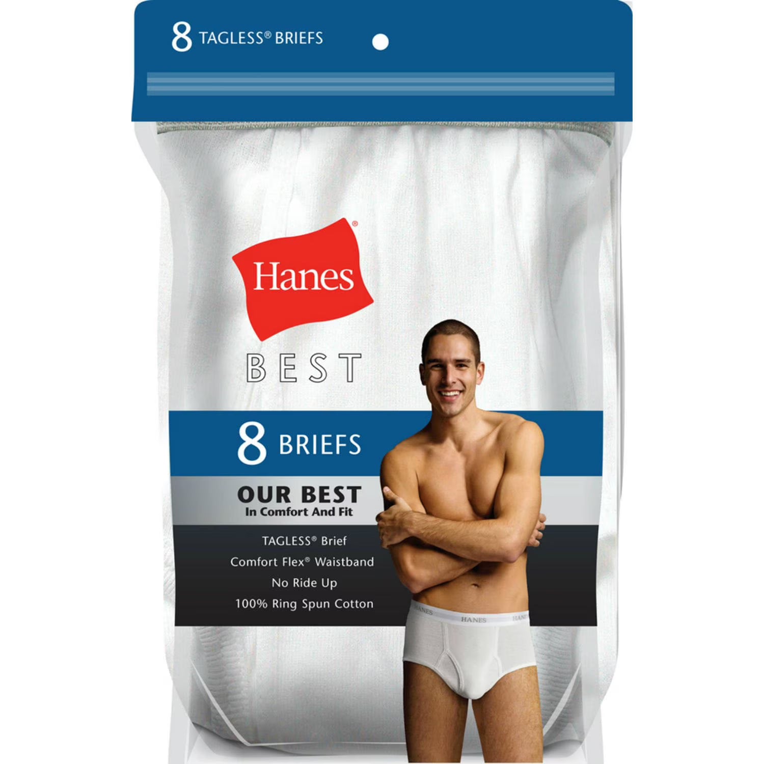 Hanes Men's Best Brief, White (8-Pack)