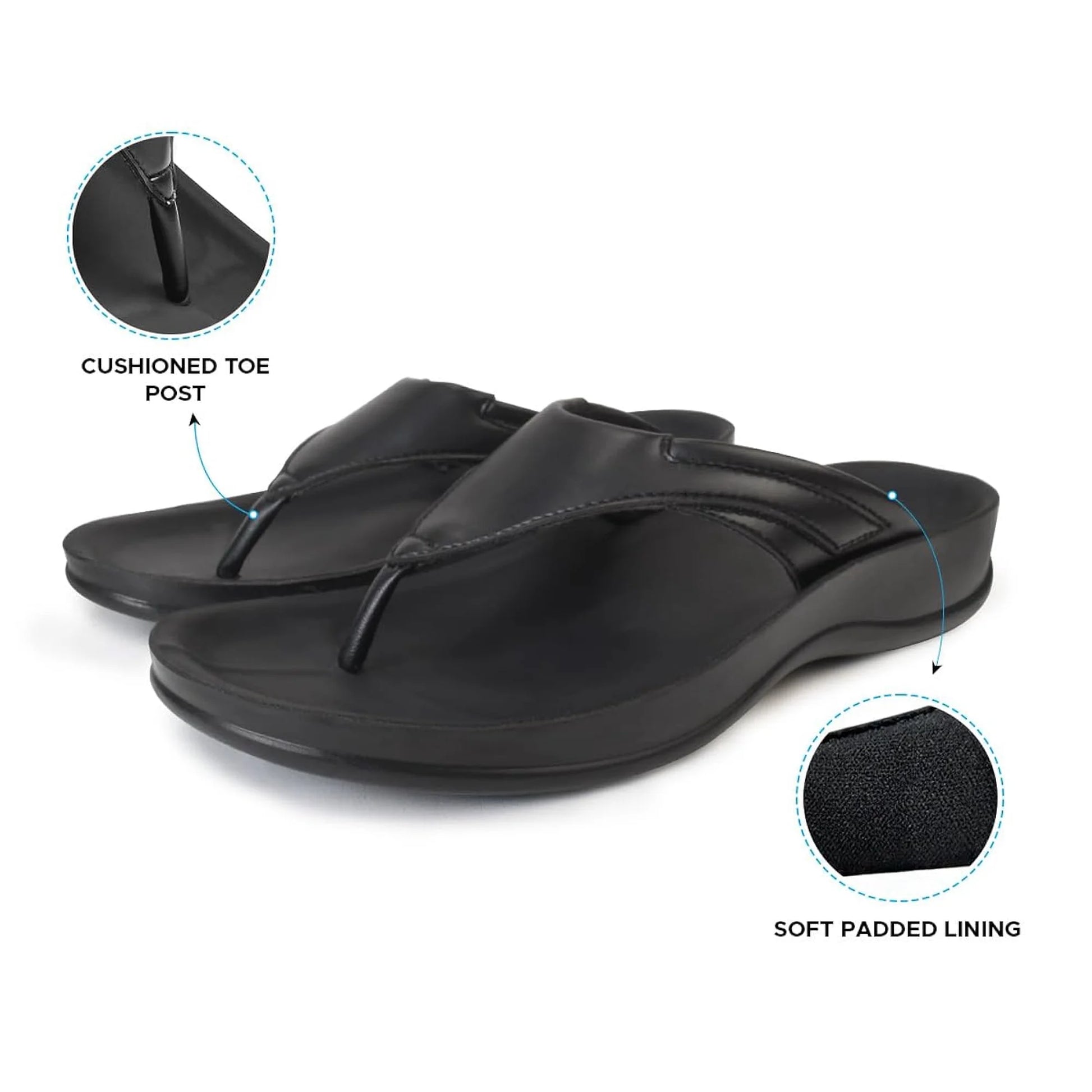 Aerothotic Women's All-Day Wear Sandal, Comfortable, Algiz, Black (L1501)