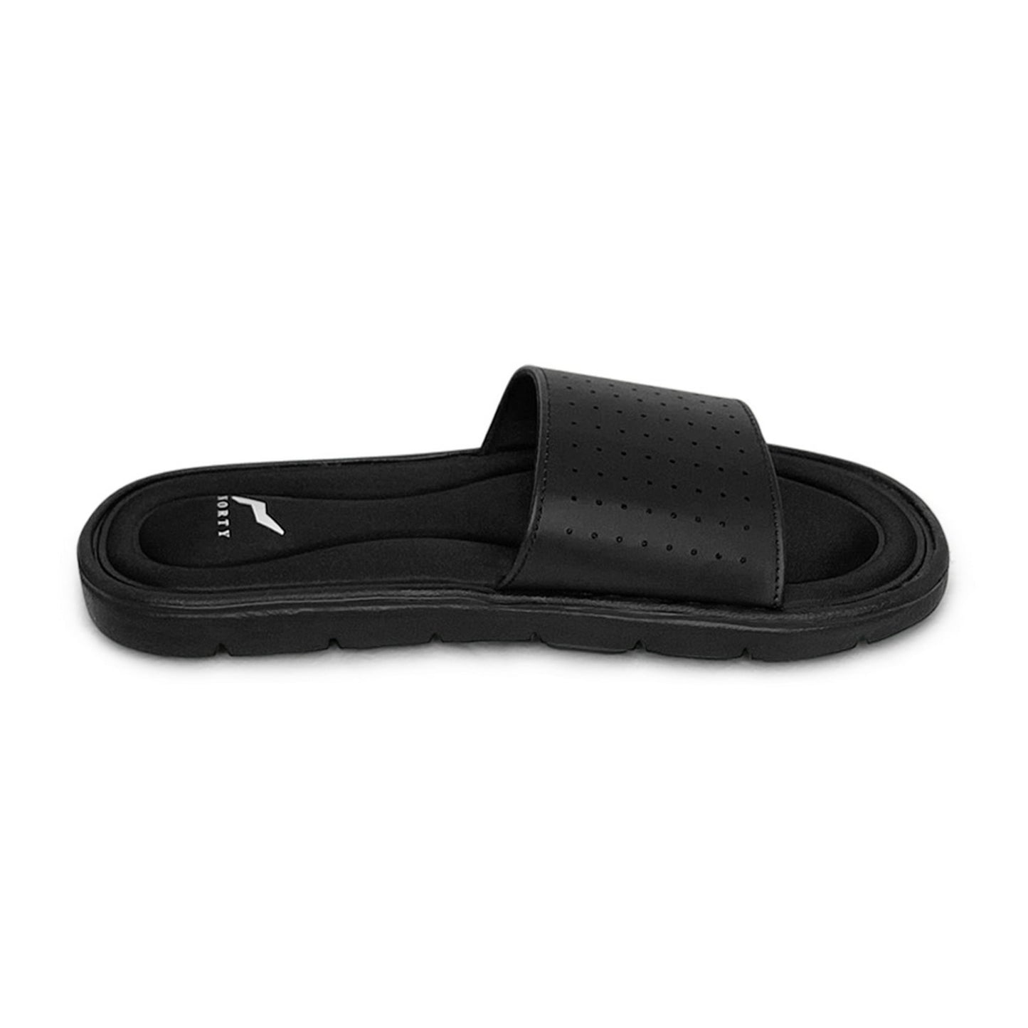 NORTY Mens Memory Foam Slides Adult Male Slide Sandals Black (12132)