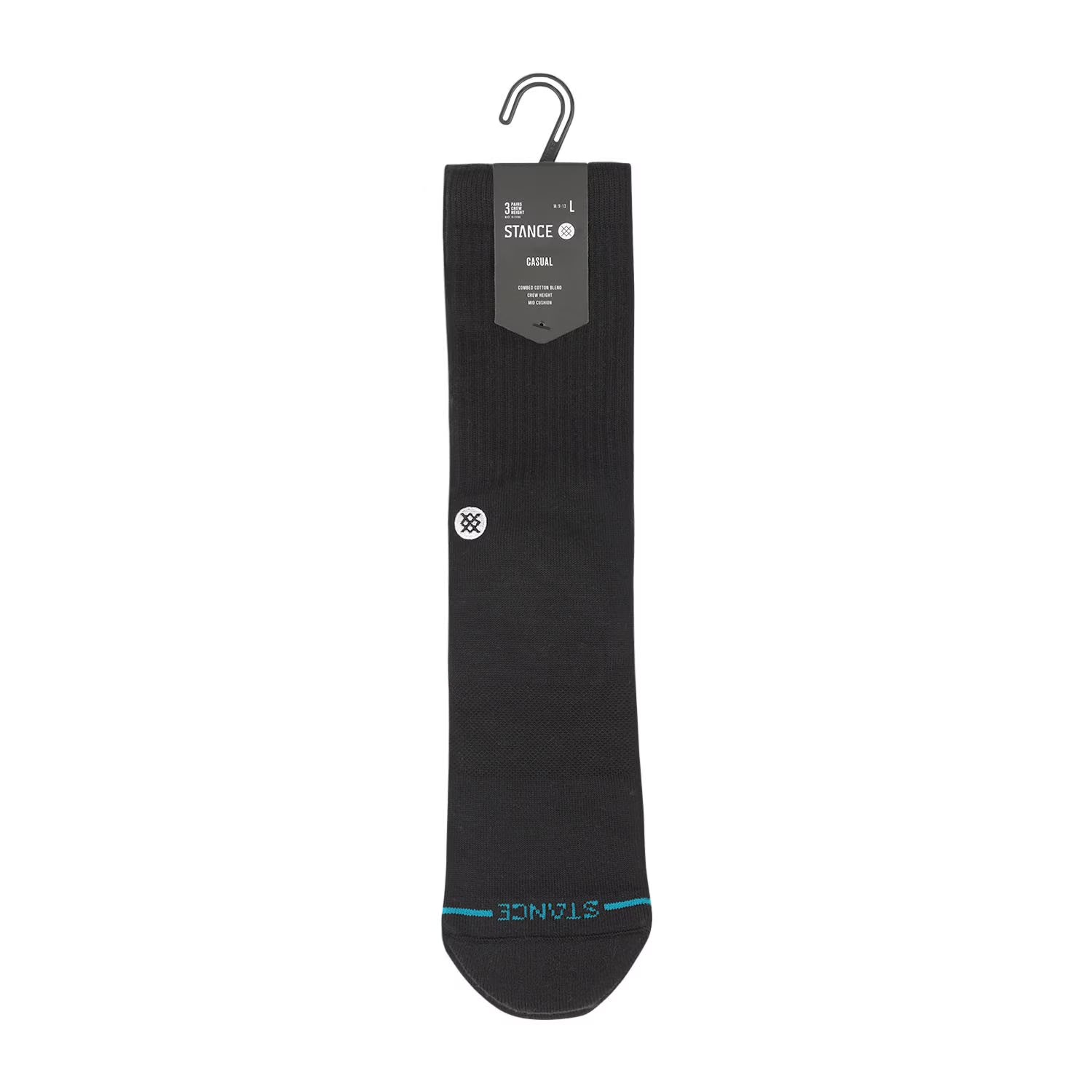Stance Icon Men's - Crew Sock, Black (3-Pack)