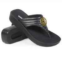 Aerothotic - Women's Walking Thong Sandals, Idelle - Black (L0360)
