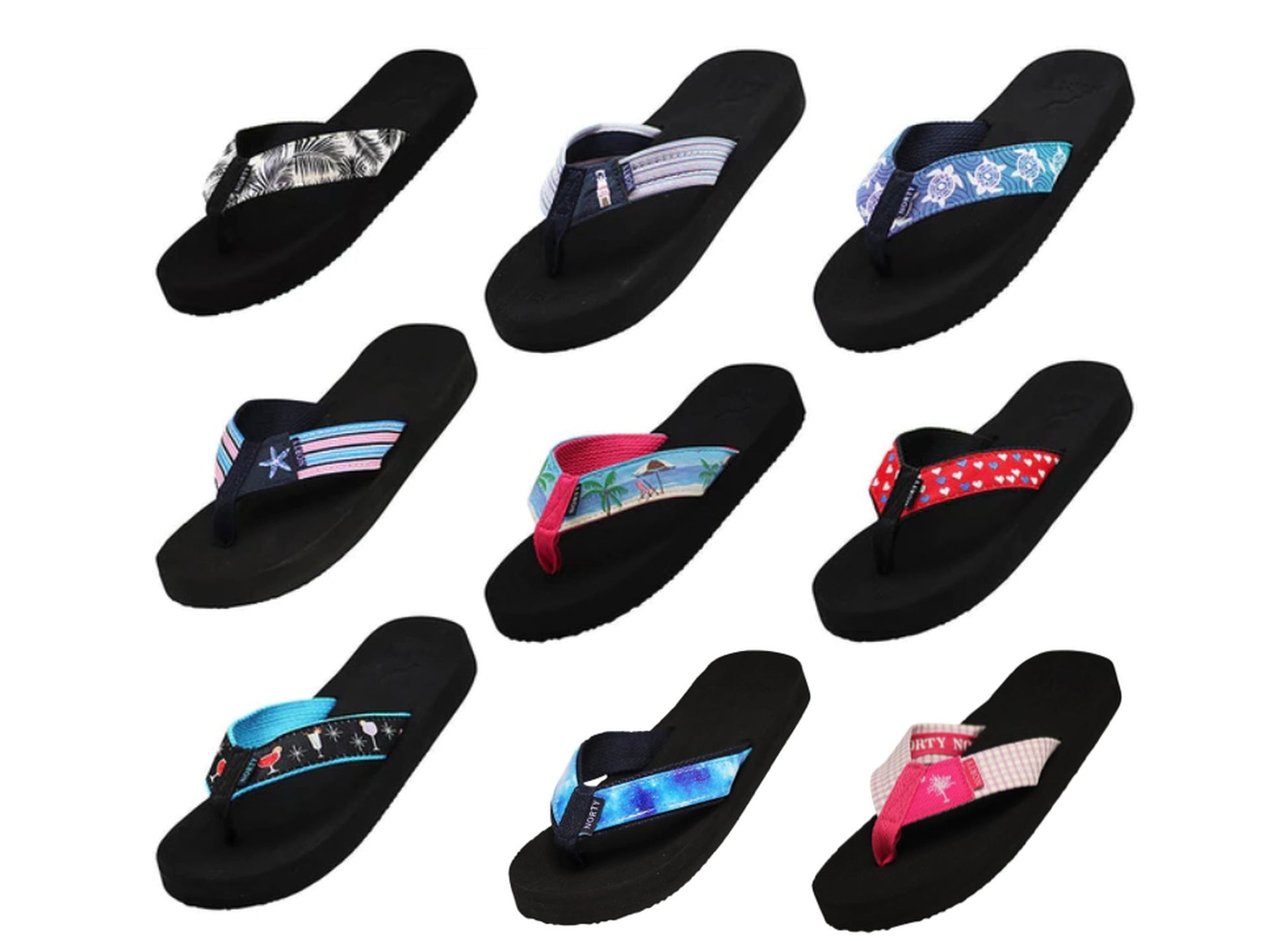 NORTY Women's Resort Sandal Flip Flop Fuchsia Turtle (12270)