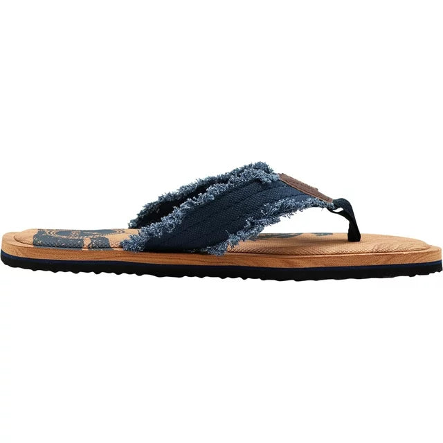 NORTY Mens Flip Flops Adult Male Beach Thong Sandals, Indigo Canvas (13117)