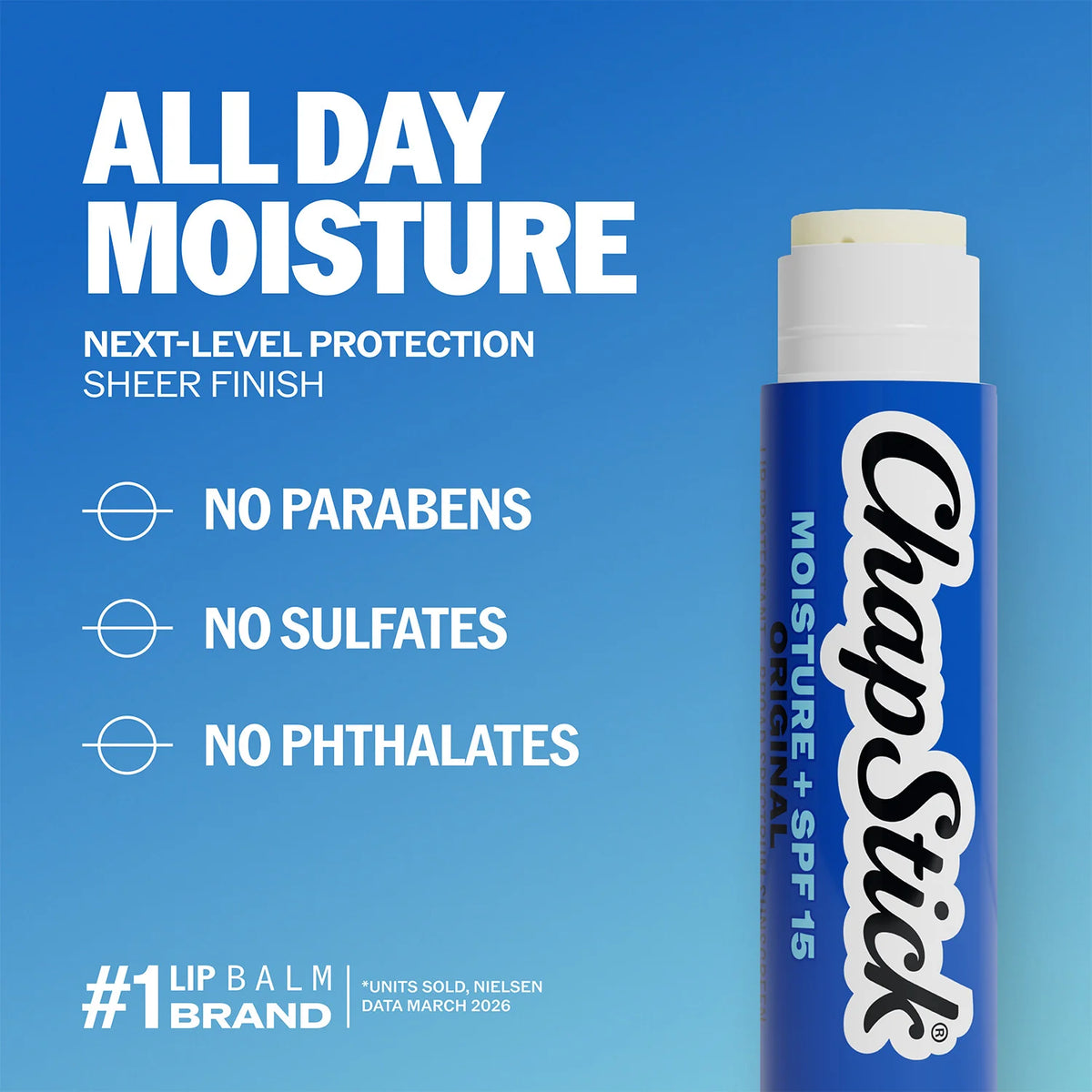 ChapStick Moisturizer Original Lip Balm Tube, SPF 15, 0.15 oz (1 Pack)