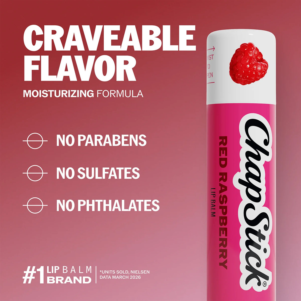 Chapstick Classic Lip Balm, SPF 15, Broad Spectrum, Red Raspberry (3-Pack)
