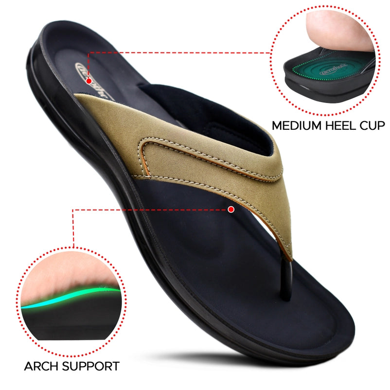 Aerothotic Women's Comfortable Slides, Terrene, khaki (L1324)