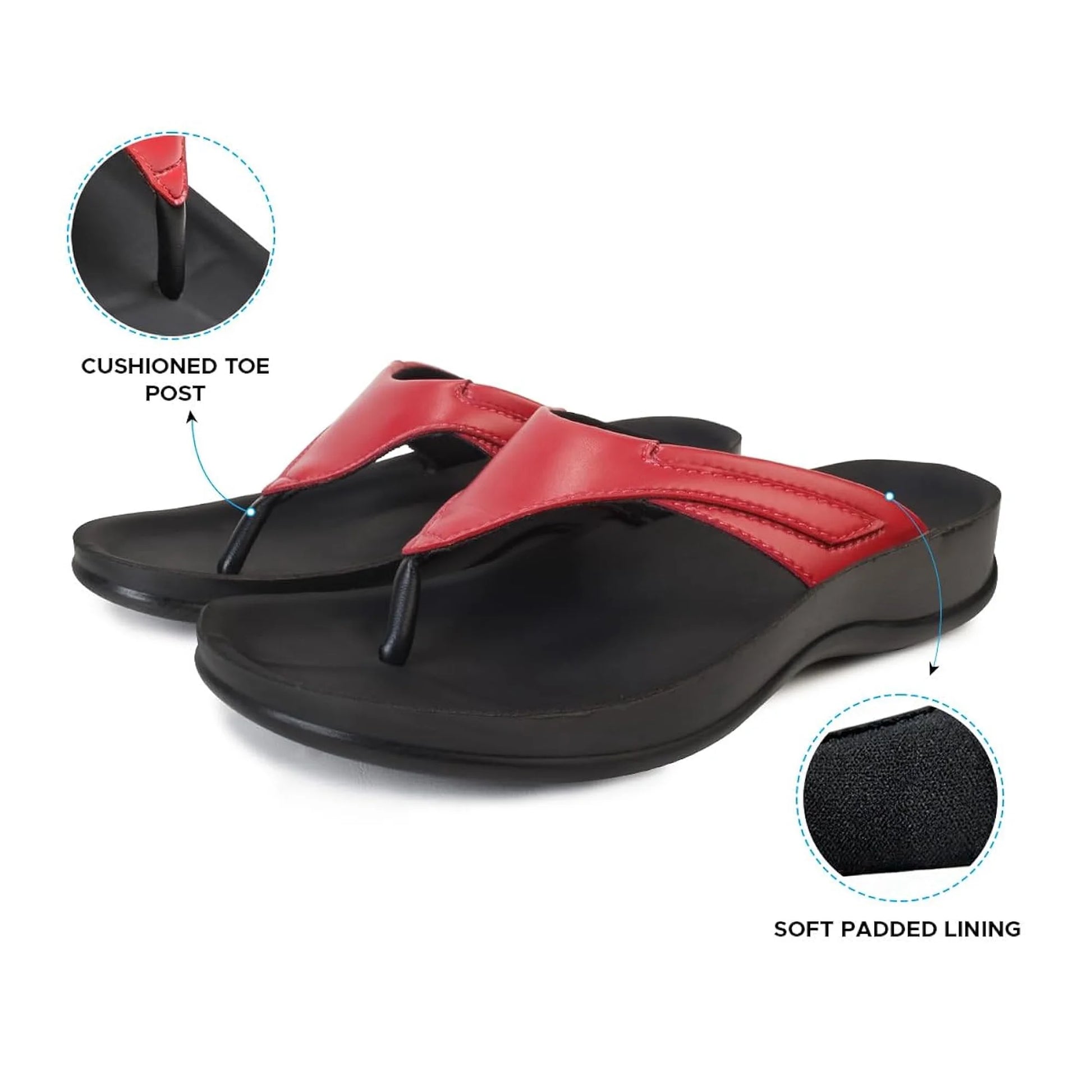Aerothotic Women's All-Day Wear Sandal, Comfortable, Algiz, Red (L1501)