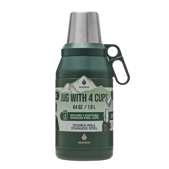 Manna Stack Stainless Steel Insulated Growler - 64 Oz - Green