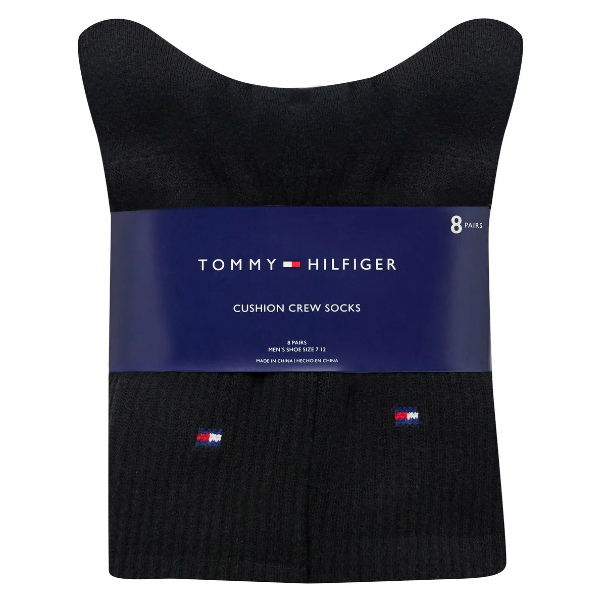 Tommy Hilfiger Men's Casual Crew Sock,  Black (8-Pair)