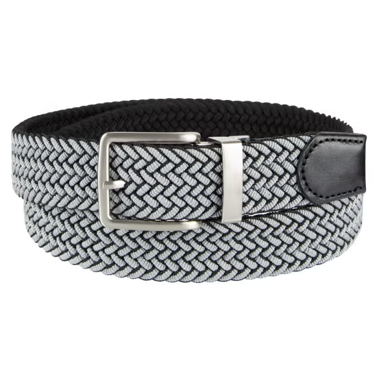 Tommy Bahama Men's Stretch Braided Reversible Belt, Black/Grey