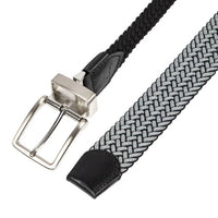 Tommy Bahama Men's Stretch Braided Reversible Belt, Black/Grey