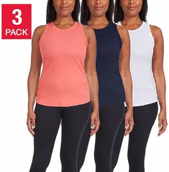 Danskin Ladies' Soft Ribbed Active Top Racerback Tank (3-Pack)