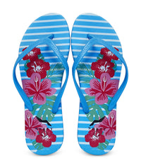 NORTY Womens Eva Flip Flop Sandal Stripes, Hibiscus Stripe (22018A)