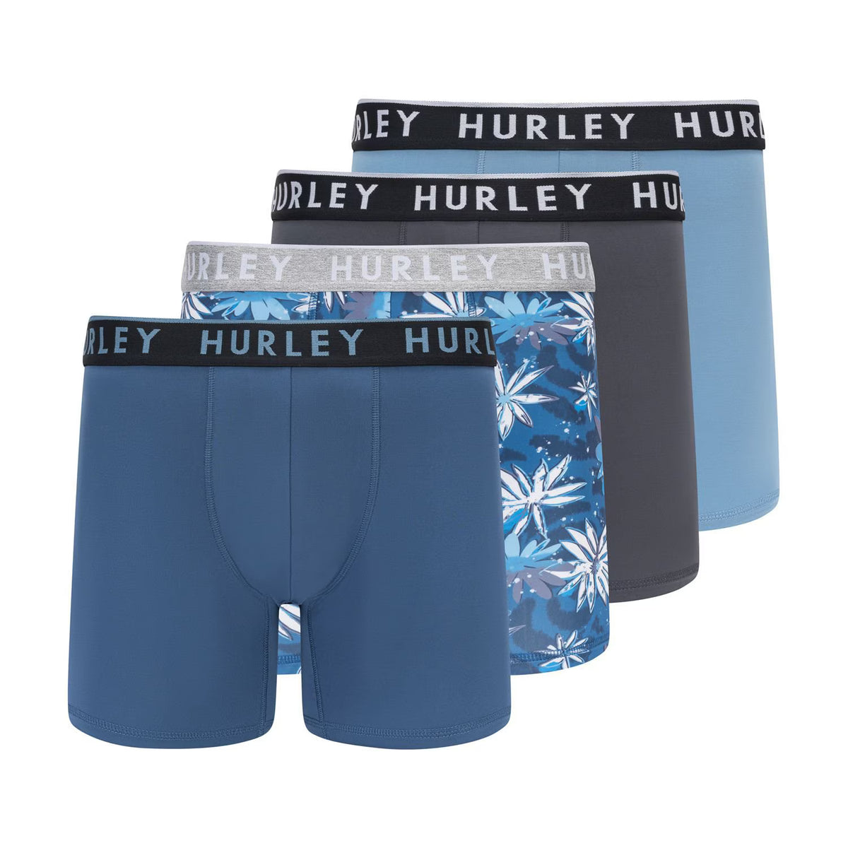 Hurley Men's Mens Boxer Brief, Assorted Colors (4-Pack)