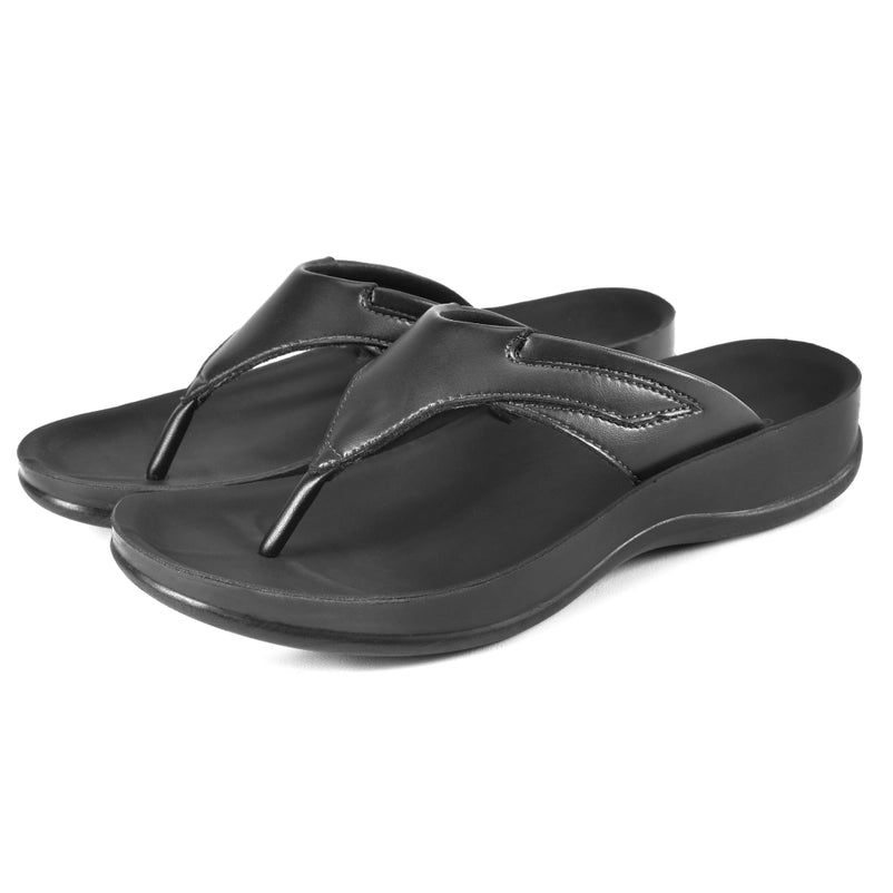 Aerothotic Women's All-Day Wear Sandal, Comfortable, Algiz, Black (L1501)