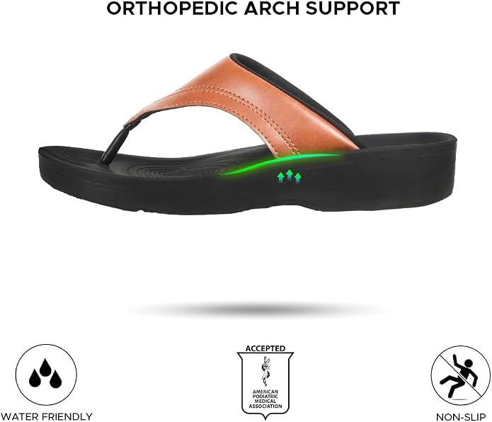 Aerothotic - Ostrya Thong Sandals For Women - Tan (L0336)